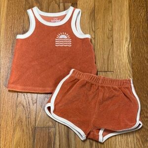 Cat & Jack Orange Terry Cloth Tank and Shorts Set
